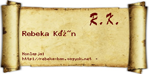 Rebeka Kán névjegykártya